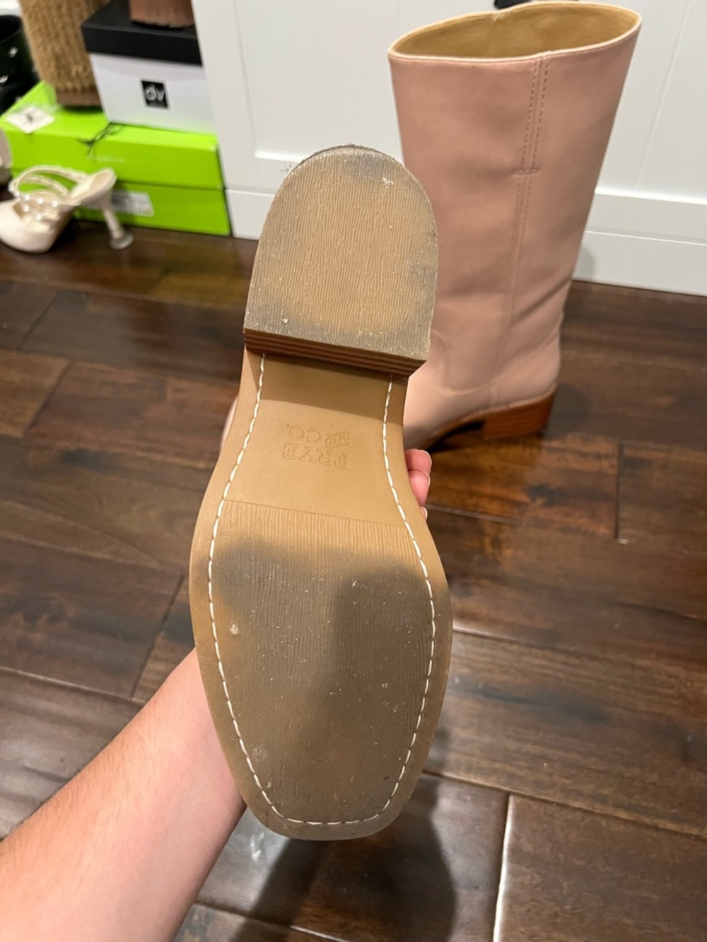 FRYE AND CO. Knee-High Leather Boots in Dusty Blush - Picture 4 of 5
